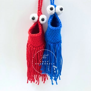 CROCHET PATTERN Mini Yip Yip, Crochet Hanging Yip Yip, Car Hanger, Mirror Hanger, Hanging Planter, Crochet Mini Martian Basket, PDF Download image 1