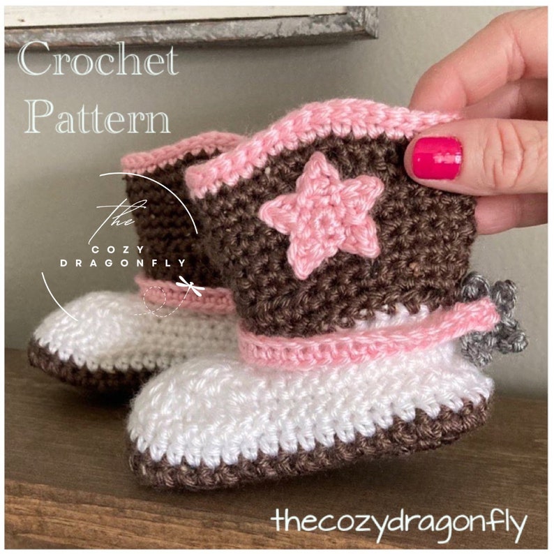 CROCHET PATTERN Baby Cowboy Outfit, Cowgirl, Cowboy Boots, Crochet Baby Jeans, Cowboy Hat, Cowboy Photo Prop, 0-12 months, PDF Download image 3