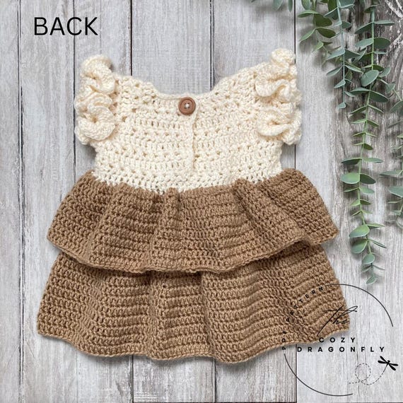 CROCHET PATTERN Baby Ruffled Dress, Layered Dress, Yoke, Sizes Newborn to  12 Months, PDF Download - Etsy