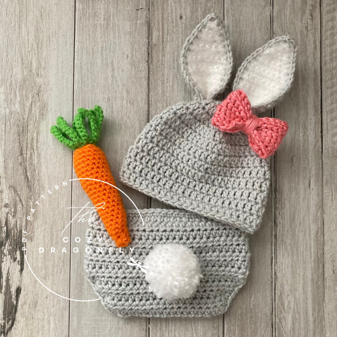 CROCHET PATTERN Baby Bunny Outfit, Crochet Rabbit Pattern, Baby Diaper