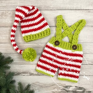CROCHET PATTERN Baby Elf Outfit, Crochet Baby Christmas, Baby Photo Prop, Crochet Elf, Sizes 0-12 months, PDF Download image 5