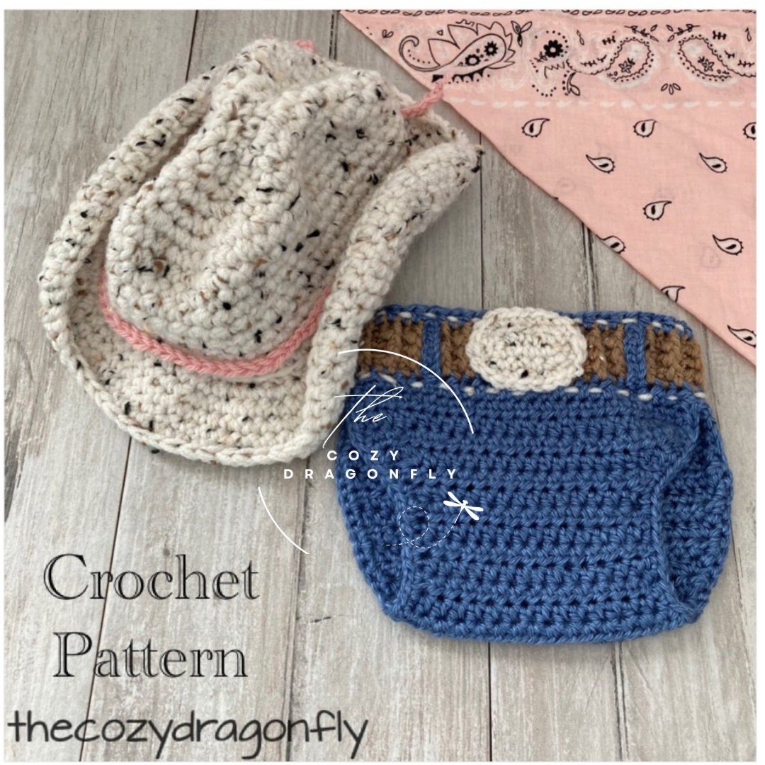 CROCHET PATTERN Baby Cowboy Outfit, Cowgirl, Cowboy Boots, Crochet Baby  Jeans, Cowboy Hat, Cowboy Photo Prop, 0-12 Months, PDF Download 