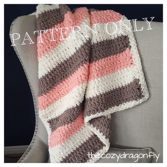 CROCHET PATTERN Baby Stripes Blanket, Easy Crochet Blanket 