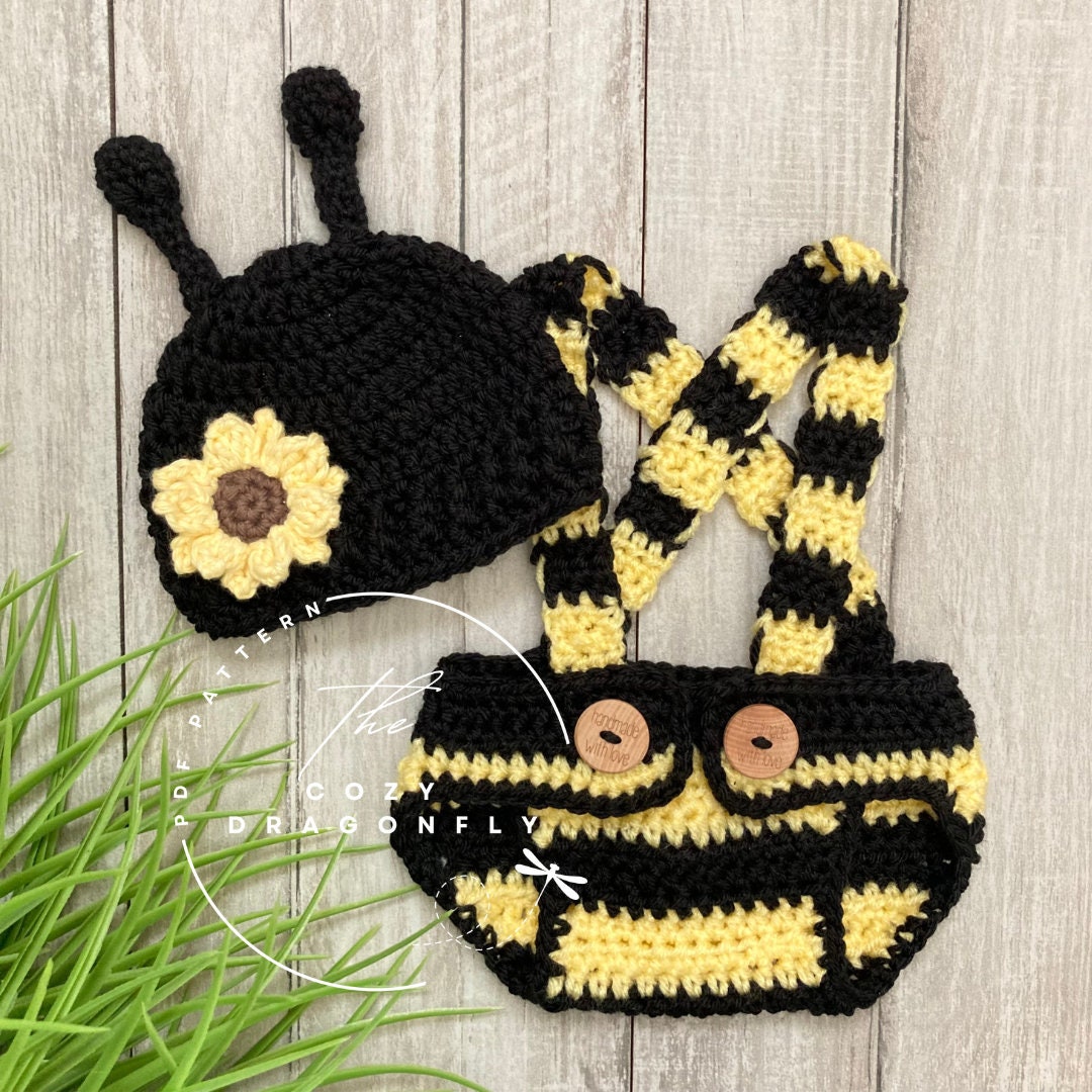 CROCHET PATTERN Baby Bumblebee Outfit 0 12 Months Pattern Baby Bee Beanie Baby Diaper Cover Crochet Bee Baby Shower Gift PDF Download Etsy