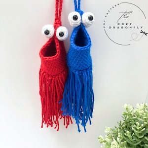 CROCHET PATTERN Mini Yip Yip, Crochet Hanging Yip Yip, Car Hanger, Mirror Hanger, Hanging Planter, Crochet Mini Martian Basket, PDF Download image 4