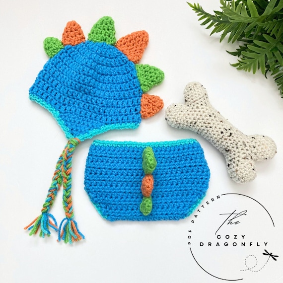 CROCHET PATTERN Baby Dinosaur Outfit Baby Dino Pattern Sizes 0 12 Months Bone Rattle Crochet Baby Photo Prop Baby Costume PDF Download Etsy Canada
