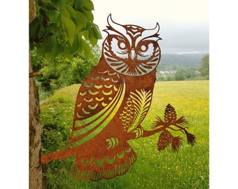 Rusty Metal Owl - Owl Garden Ornaments - Steel Owl Decoration - Rusty Bird - Horned - Eagle - Snowy - Barn- Long Eared - Tawny - Hedwig