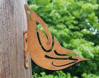 Rusty Metal Nuthatch - Steel Nuthatch Decoration - Rusty Bird - Wild Bird Art - Woodland Creatures - Fireplace Decoration - Mantelpiece Art