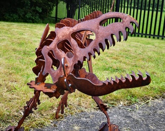 Rusty Metal Dinosaur Allosaurus - Allosaurus 3d - Adornos de jardín - Arte - Dino - Parque Jurásico - T-Rex - Dinosaurio 3D - Triceratops