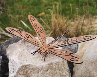 Rusty Metal 3d Dragonfly / Dragonfly Gift / Garden Insect / Garden Ornaments