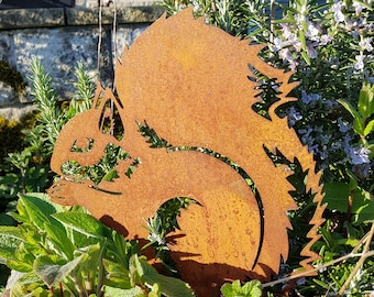 Rusty Metal Sitting Squirrel  - Garden Ornaments - Art - Squirrel Gift - Rodent - Tree Animals