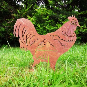 Rusty Metal Cockerel Rusty Rooster Rusty Chicken Garden Ornaments Art Chicken Hen Farm Animals image 1