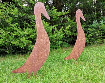 Rusty Metal Runner Duck Garden Decor - Art - Duck Gift - Steel Duck - Ducklings