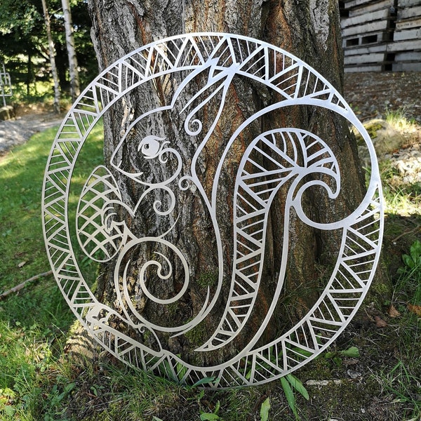Ratatoskr Metal Viking Wall Art / Yggdrasil Squirrel / Norse Mythology / Norse Wall Art / Metal Tree of Life / Pagan Wall Art / Viking Gift