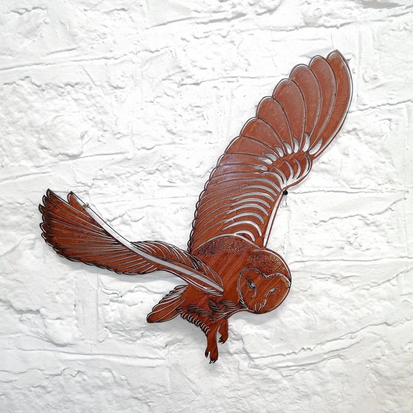 Rusty Metal Owl Wall Hanging / Barn Owl / Owl Wall Art / Metal Owl / Owl gift / Metal Garden Gift / Rusty Decor