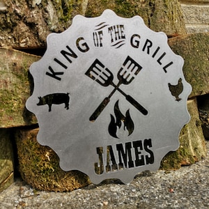 Custom Metal BBQ Sign / Beer Bottle / Man Cave Sign - Garden Sign -  Fathers Day Sign - Wall Sign - Bespoke - Smokehouse Sign - BBQ Wall Art