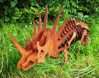 Rusty Metal Dinosaur Styracosaurus - 3d Styracosaurus - Garden Ornaments - Art -  Dino - Jurassic Park - T-Rex - 3D Dinosaur - Triceratops