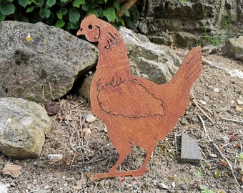 Rusty Metal Hen - Rusty Chicken - Garden Ornaments - Art - Chicken - Hen - Farm Animals