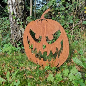 Rusty Metal Halloween Pumpkins pk4 / Jack O Lantern / Halloween Garden Decoration / Garden Sculpture / Halloween Yard Art image 2