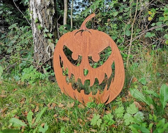 Rusty Metal Halloween Pumpkin / Jack O Lantern / Halloween Garden Decoration / Garden Sculpture / Halloween Yard Art /  Halloween Candle