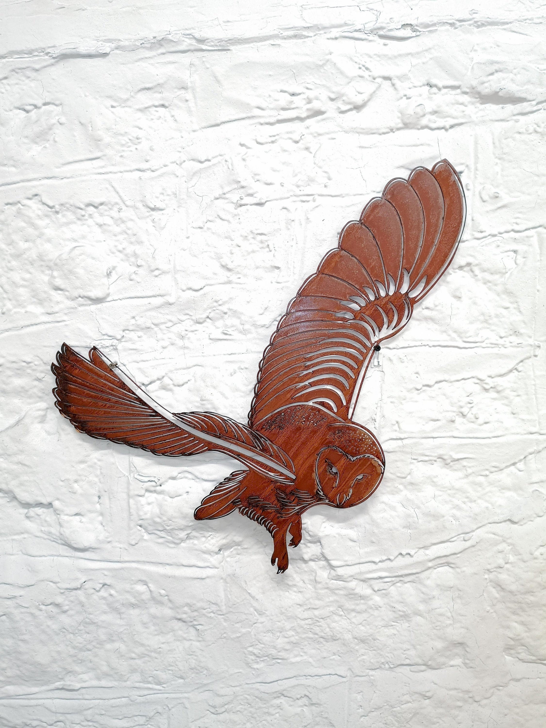 Rusty Metal Owl Wall Hanging / Barn Owl / Owl Wall Art / Metal Etsy UK