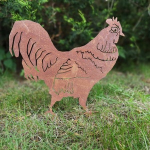 Rusty Metal Cockerel Rusty Rooster Rusty Chicken Garden Ornaments Art Chicken Hen Farm Animals image 3