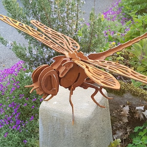 Rusty Metal Dragonfly - Garden Insect - Garden Ornaments - Art -  3D Dragonfly - Dragonfly Gift