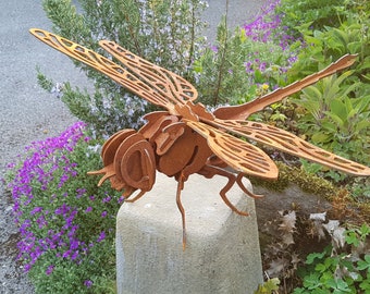 Rusty Metal Dragonfly - Garden Insect - Garden Ornaments - Art -  3D Dragonfly - Dragonfly Gift