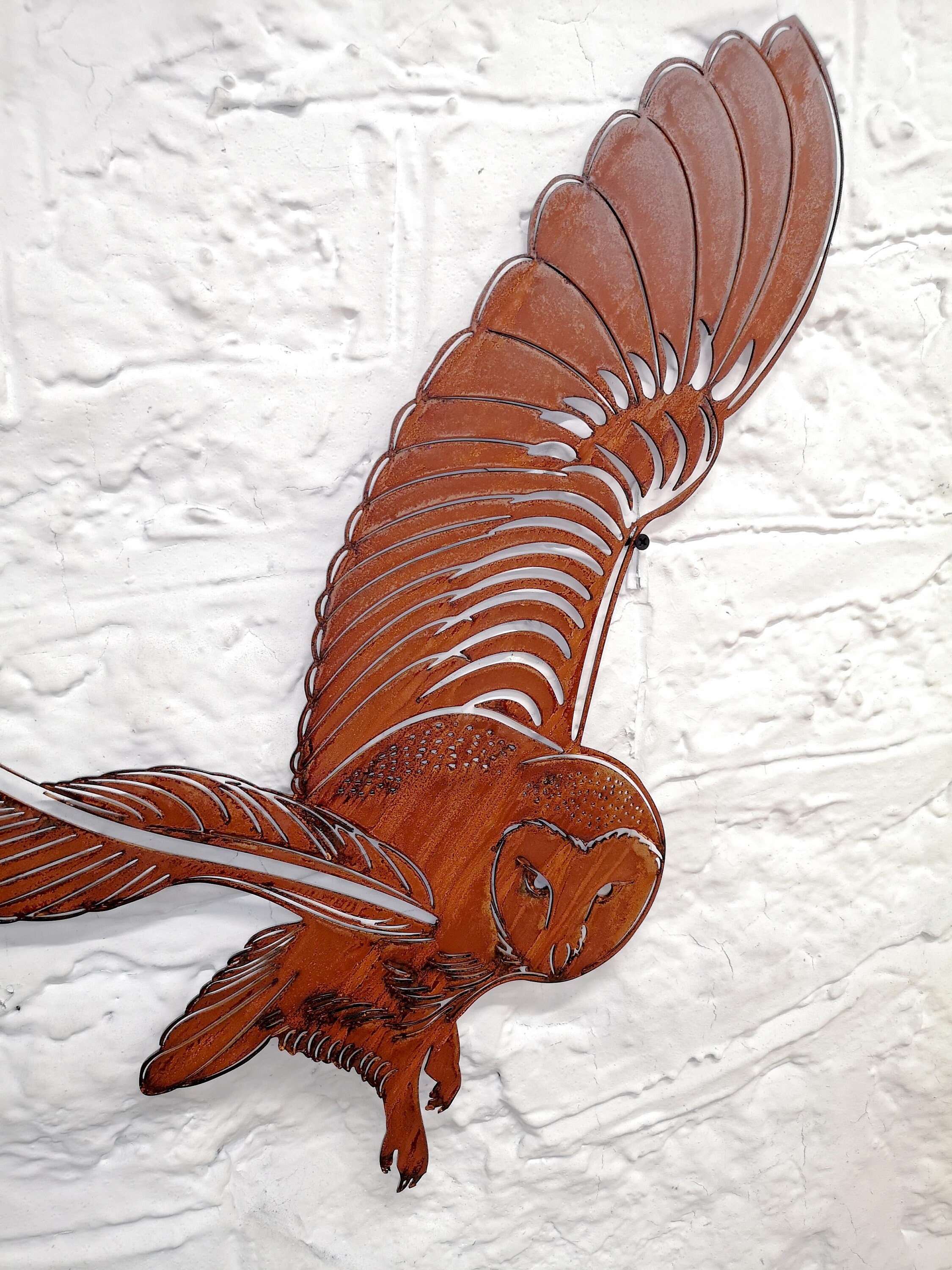 Rusty Metal Owl Wall Hanging / Barn Owl / Owl Wall Art / Metal Etsy UK