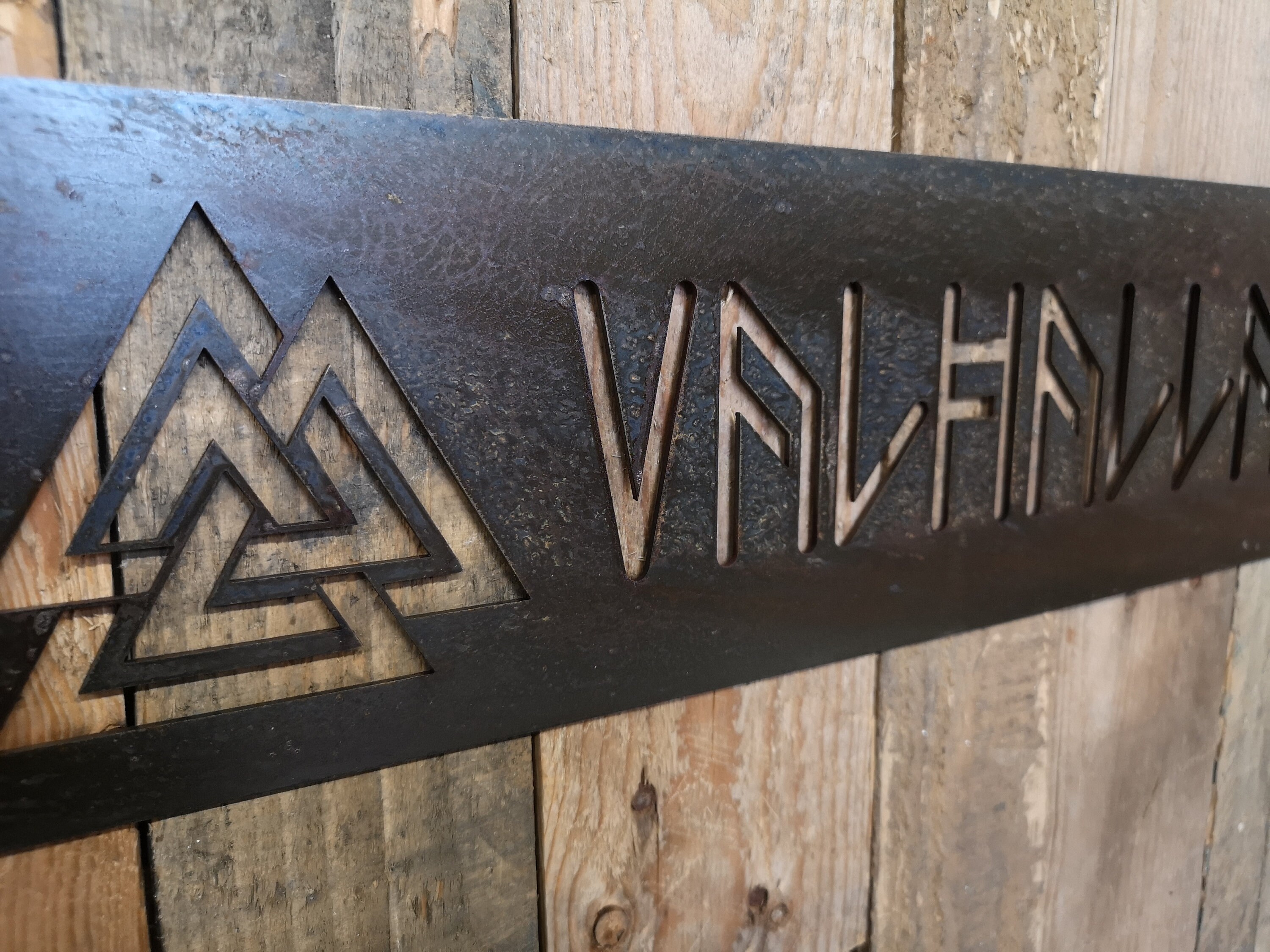 Valhalla Display Lettering Valhalla Sign Viking Wall Art - Viking Throne Decor - Viking Gift ...