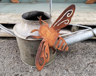 Große rostige Honigbiene aus Metall - rostiges Insekt - rostiges Gartengeschenk - rostige Biene - Bienengeschenk - Gartenzaun - Hummel