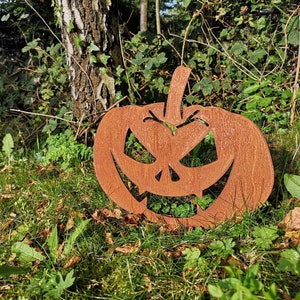 Rusty Metal Halloween Pumpkins pk4 / Jack O Lantern / Halloween Garden Decoration / Garden Sculpture / Halloween Yard Art image 3