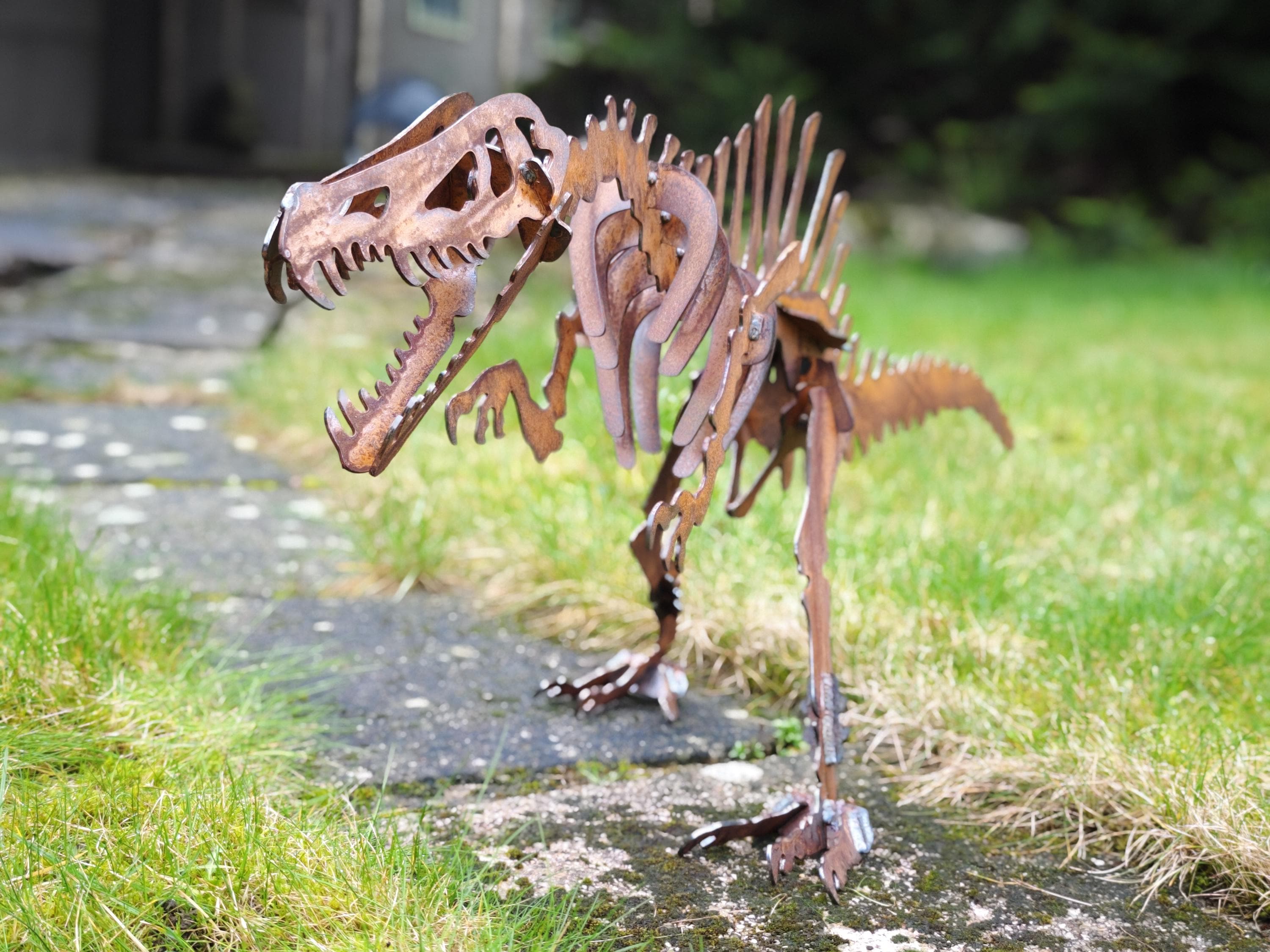 Metal Statue Large Dinosaur - Etsy