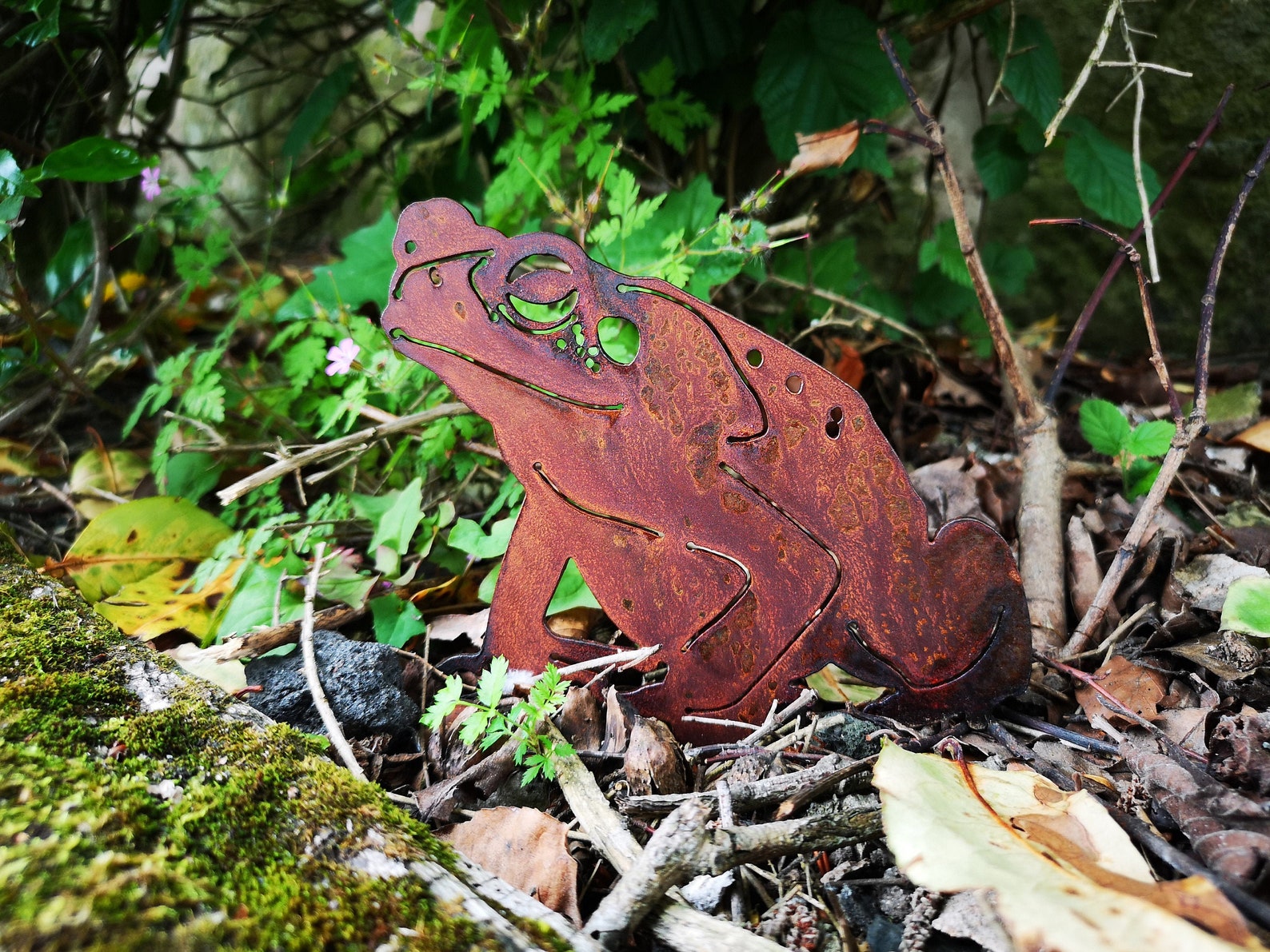 Rusty Metal Frog / Toad Garden Ornaments Art Amphibian Etsy UK