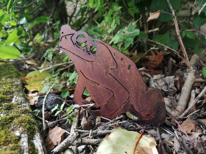 Rusty Metal Frog / Toad Garden Ornaments Art Amphibian Etsy UK