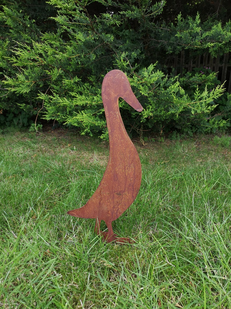 Rusty Metal Runner Duck Garden Ornaments Art Duck Gift Etsy