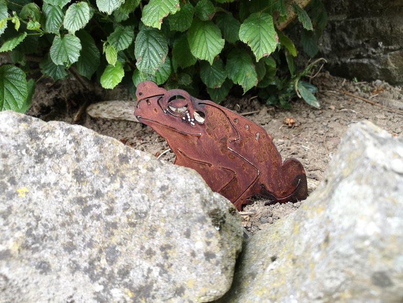 Rusty Metal Frog / Toad Garden Ornaments Art Amphibian Etsy UK