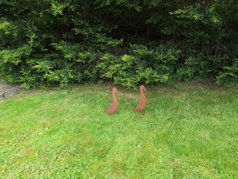 Rusty Metal Runner Duck Garden Ornaments Art Duck Gift Etsy