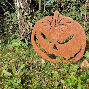 Rusty Metal Halloween Pumpkins pk4 / Jack O Lantern / Halloween Garden Decoration / Garden Sculpture / Halloween Yard Art image 4