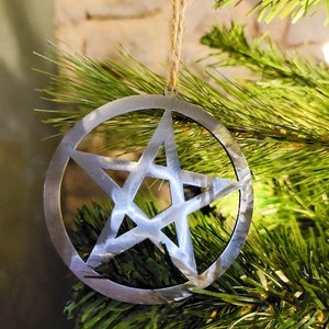 Pagan Christmas Tree Decoration / Winter Solstice Ornaments / Yule Gift / Witch Symbol / Witchy Decor / Altar Display / Moon Goddess Pentacle