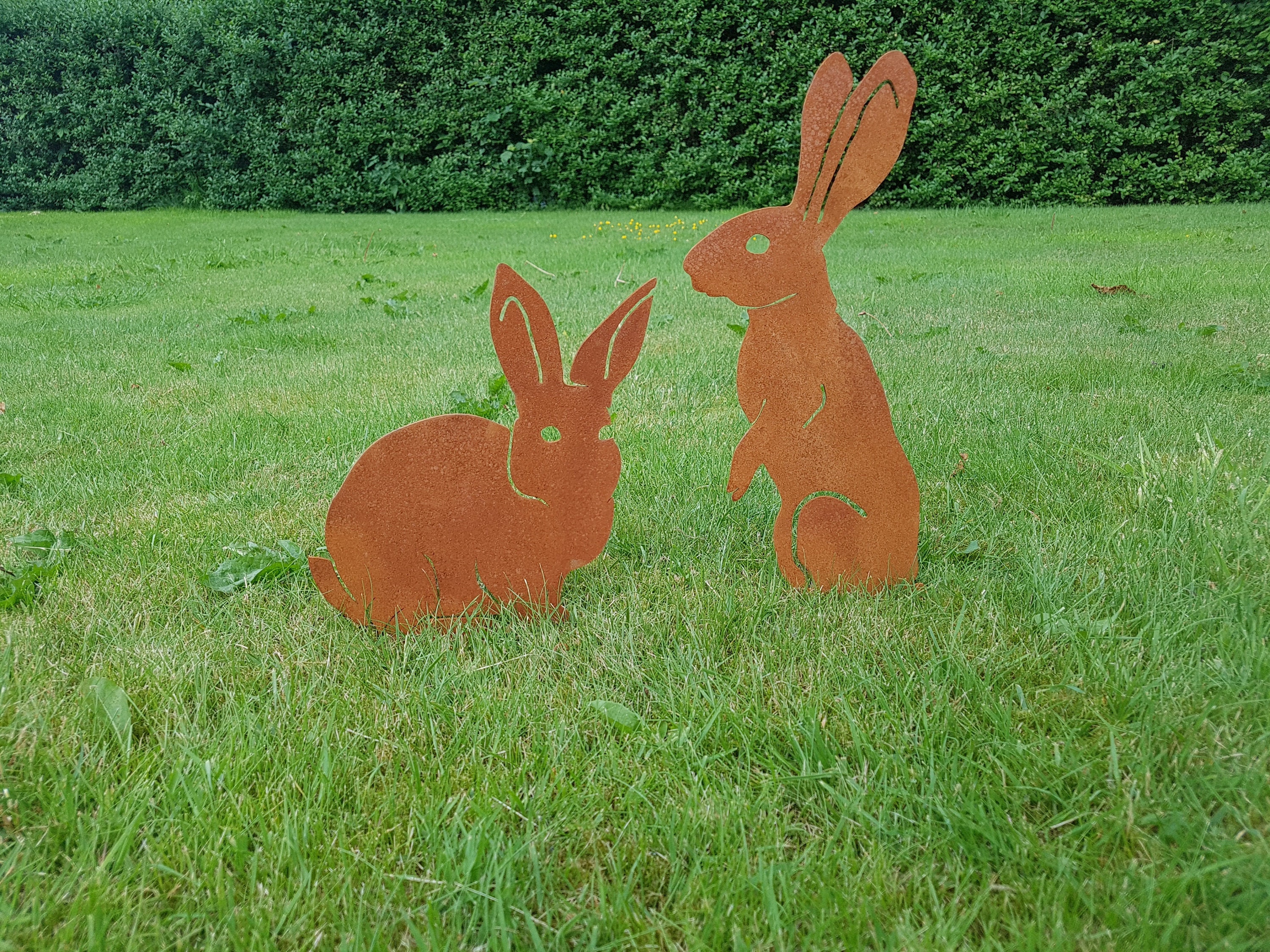 Rusty Metal Rabbits Garden Ornaments Art Rabbit Gift - Etsy Rusty Metal Rabbits Garden Ornaments Art Rabbit Gift - Etsy
