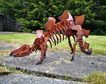 Rusty Metal Dinosaur Stegosaurus - 3d Stegosaurus - Garden Ornaments - Art -  Dino - Jurassic Park - T-Rex - 3D Dinosaur - Triceratops