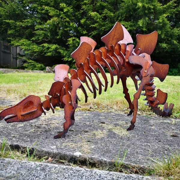 Rusty Metal Dinosaur Stegosaurus - 3d Stegosaurus - Garden Ornaments - Art -  Dino - Jurassic Park - T-Rex - 3D Dinosaur - Triceratops