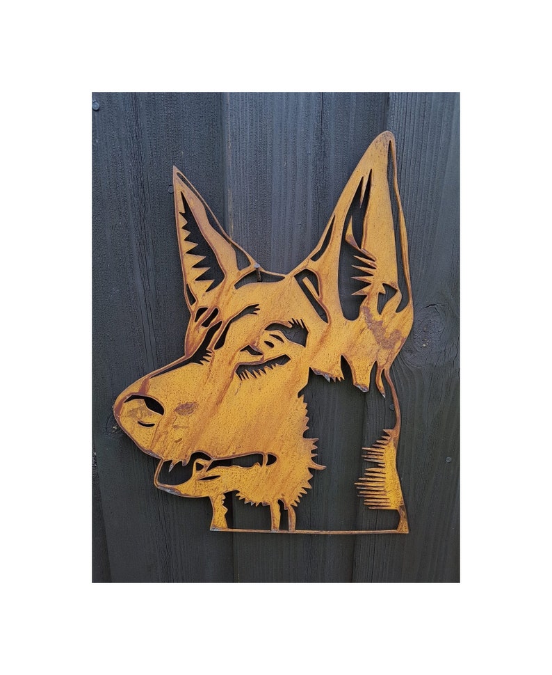 Rusty Metal German Shepherd Wall Art Garden Ornaments Art Etsy
