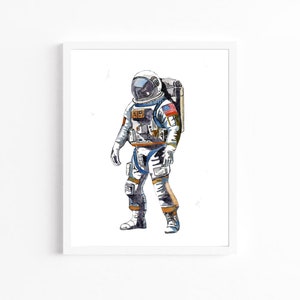 Astronaut Painting Printable, Astronaut Print, Space Exploration, Space Print, Astronaut Theme, NASA, Space Theme Wall Art, DIGITAL DOWNLOAD