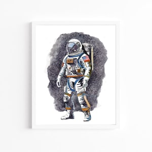 Astronaut Painting Printable, Astronaut Print, Space Exploration, Space Print, Astronaut Theme, NASA, Space Theme Wall Art, DIGITAL DOWNLOAD