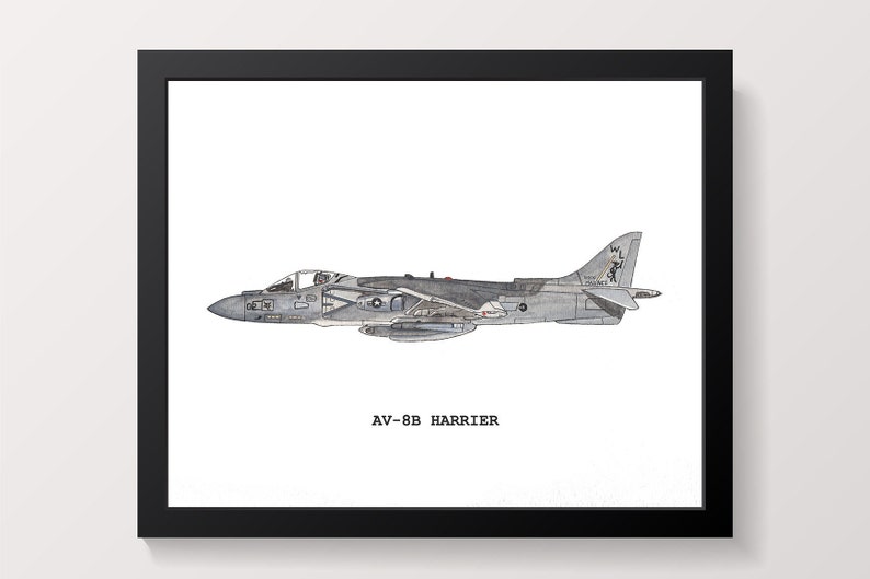 AV-8B Harrier Aircraft Jet Airplane Wall Picture Art Print