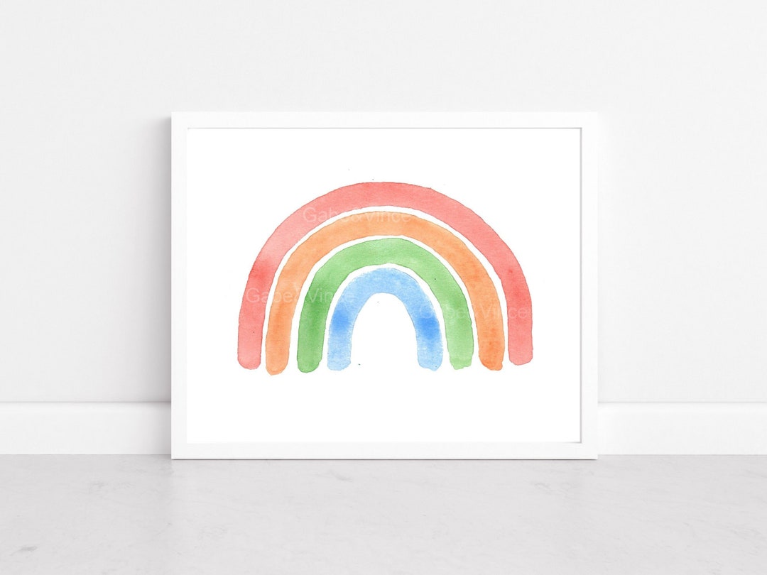 Printable Rainbow Nursery Decor, Colorful Rainbow Print, Colorful Kids ...