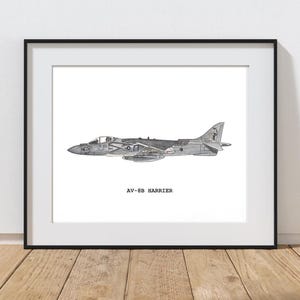 Watercolor AV8B Harrier Print: Aviation Wall Art (Digital Download