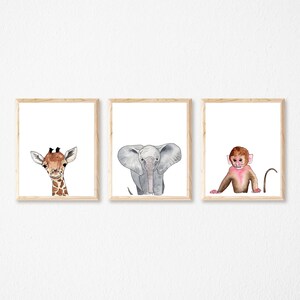 Safari Nursery Printables, Set of 3, Watercolor Printable, Nursery ...